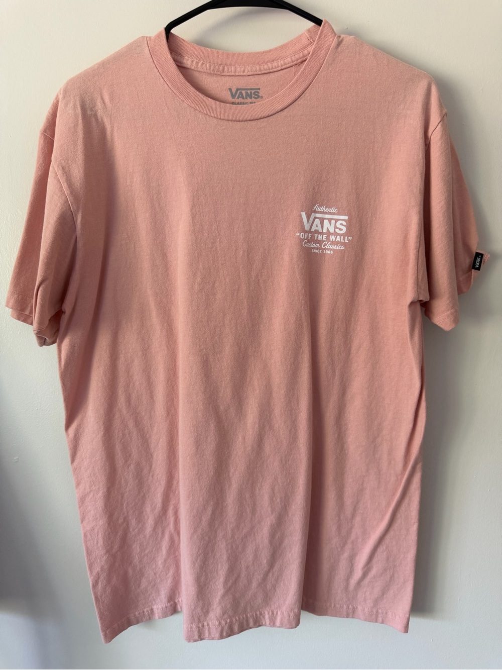 Vans Men's Dusty Pink Short Sleeve 'Off The Wall' Logo Tee